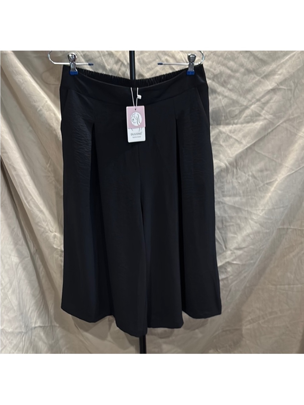 Black A-Line Midi Skirt